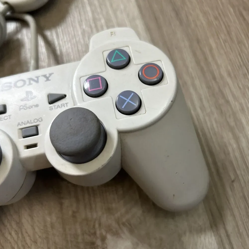 Sony PS1 PS One PlayStation Dual Shock Controller SCPH-110 White OEM Tested